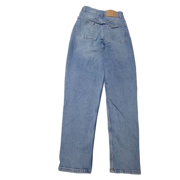 H&M Divided Jeans Womens Size 4 Straight Leg High Waist Light Wash Denim Pants - Picture 3 of 5